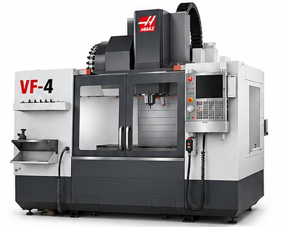 Haas VF-4 vertical machining centre at the Advancetech Controls Vadodara facility