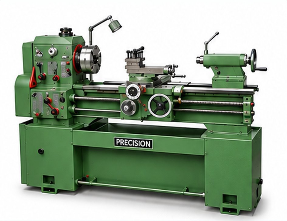 Conventional precision lathe for turning, facing, threading and boring